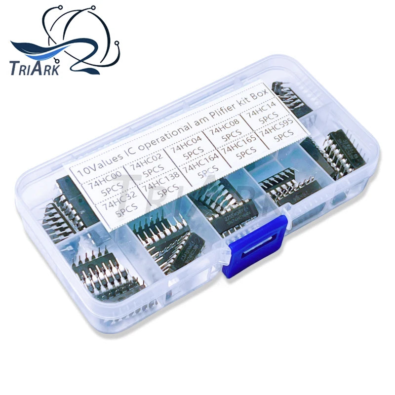 50 pezzi/lotto di assortimento componenti elettronici: 74HC00 74HC02 74HC04 74HC08 74HC14 74HC32 74HC138 74HC164 74HC165 74HC595 amplificatore