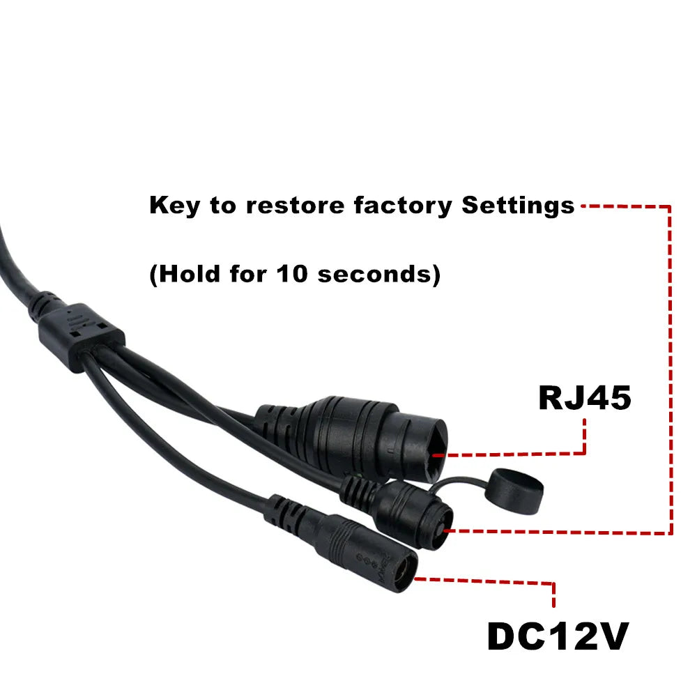 Câmara IP com Fio de 12MP, Lente 5-50mm e Cartão de 64G