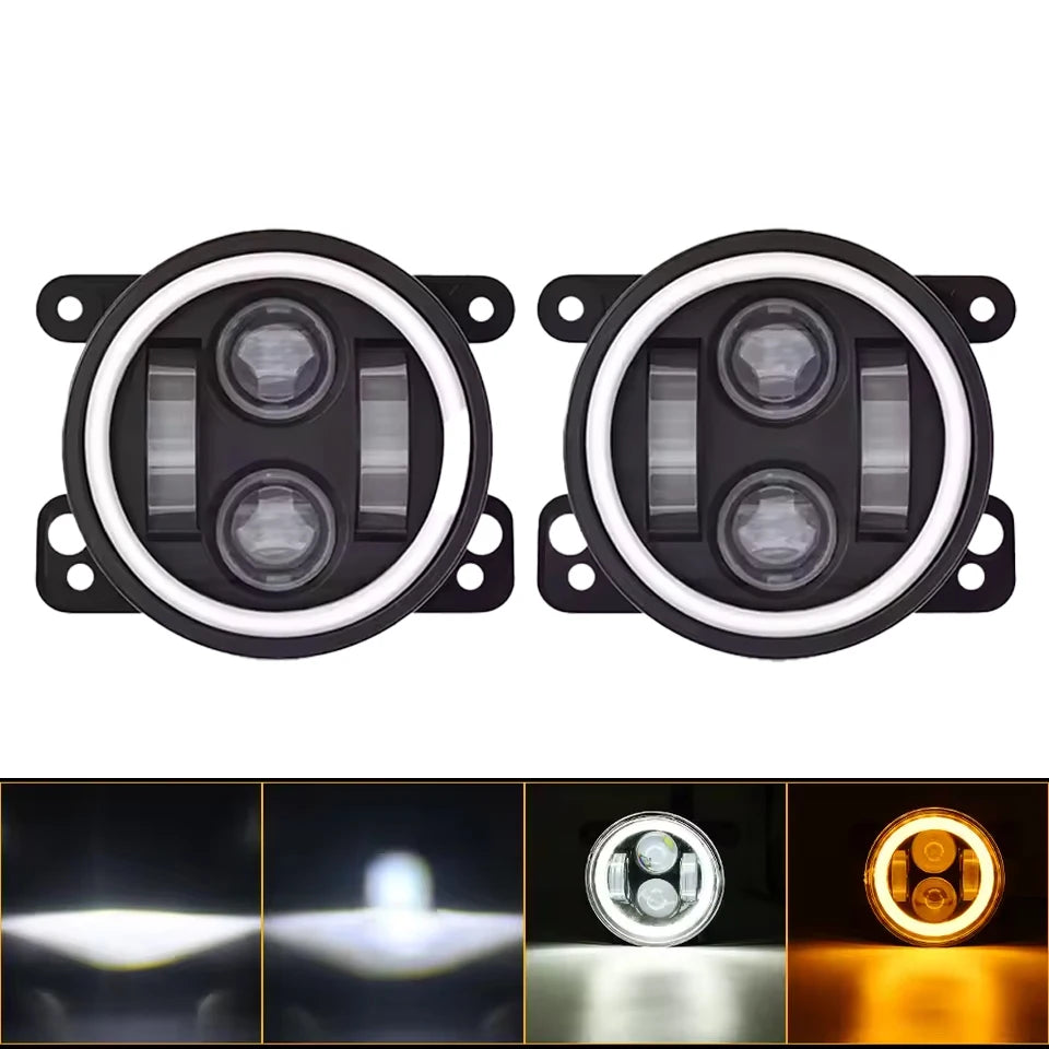 7 Inch LED Headlight Halo Ring with Hi/Lo Beam, Angel Eyes DRL and Amber Turn Signal