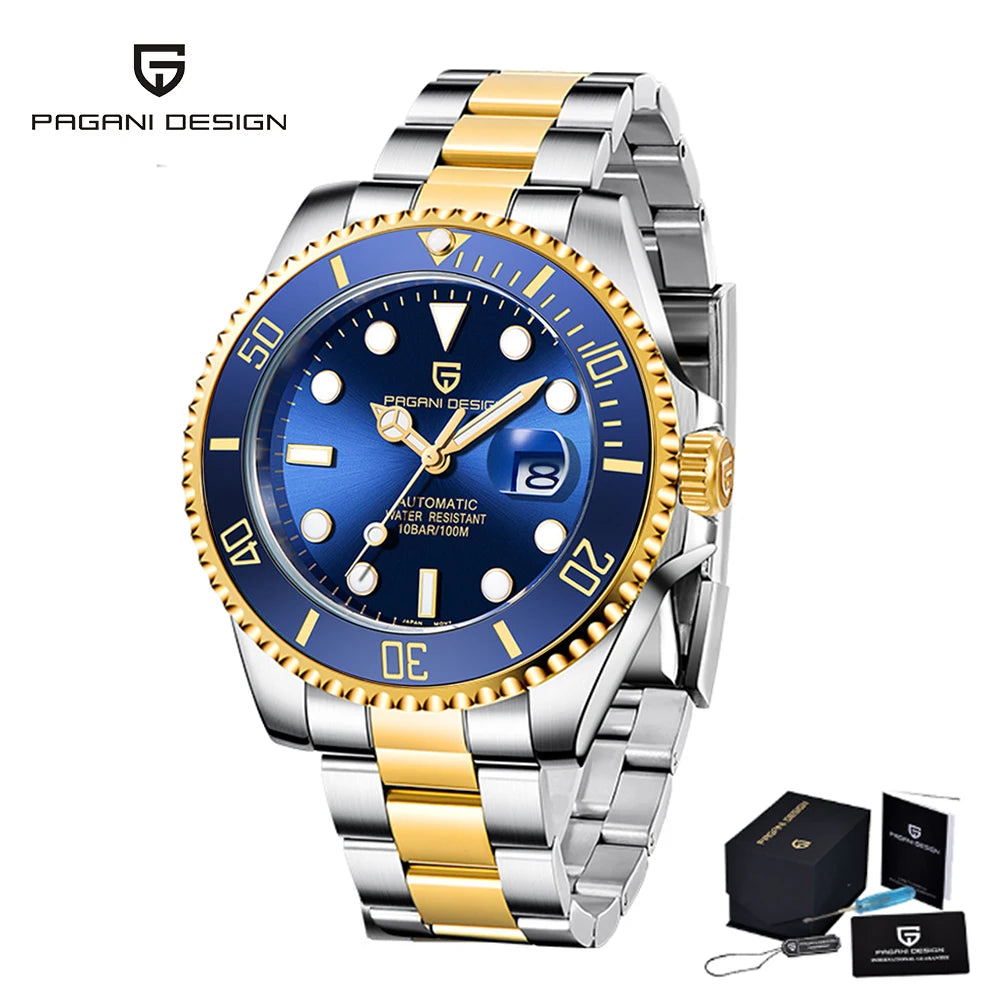 Men’s Automatic Mechanical Watch Stainless Steel 100M Waterproof