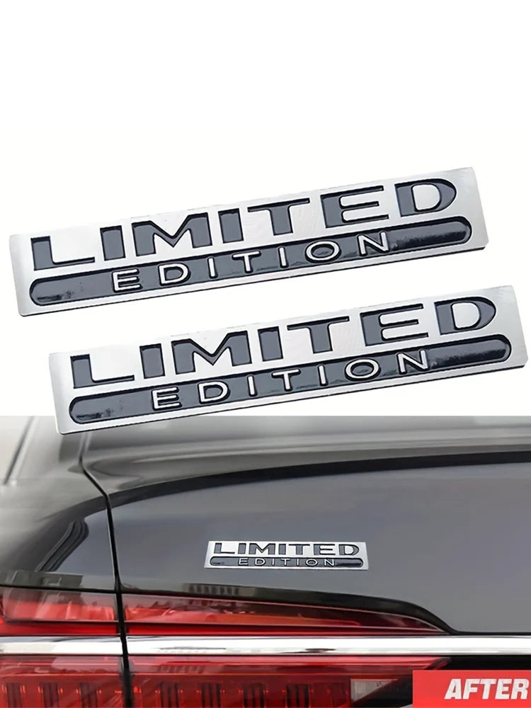2PCS Limited Edition Emblem 3D Metal Badges Decal Sticker Auto Racing Sport Emblem for Rear Trunk Side Fender Car Motorcycle 
