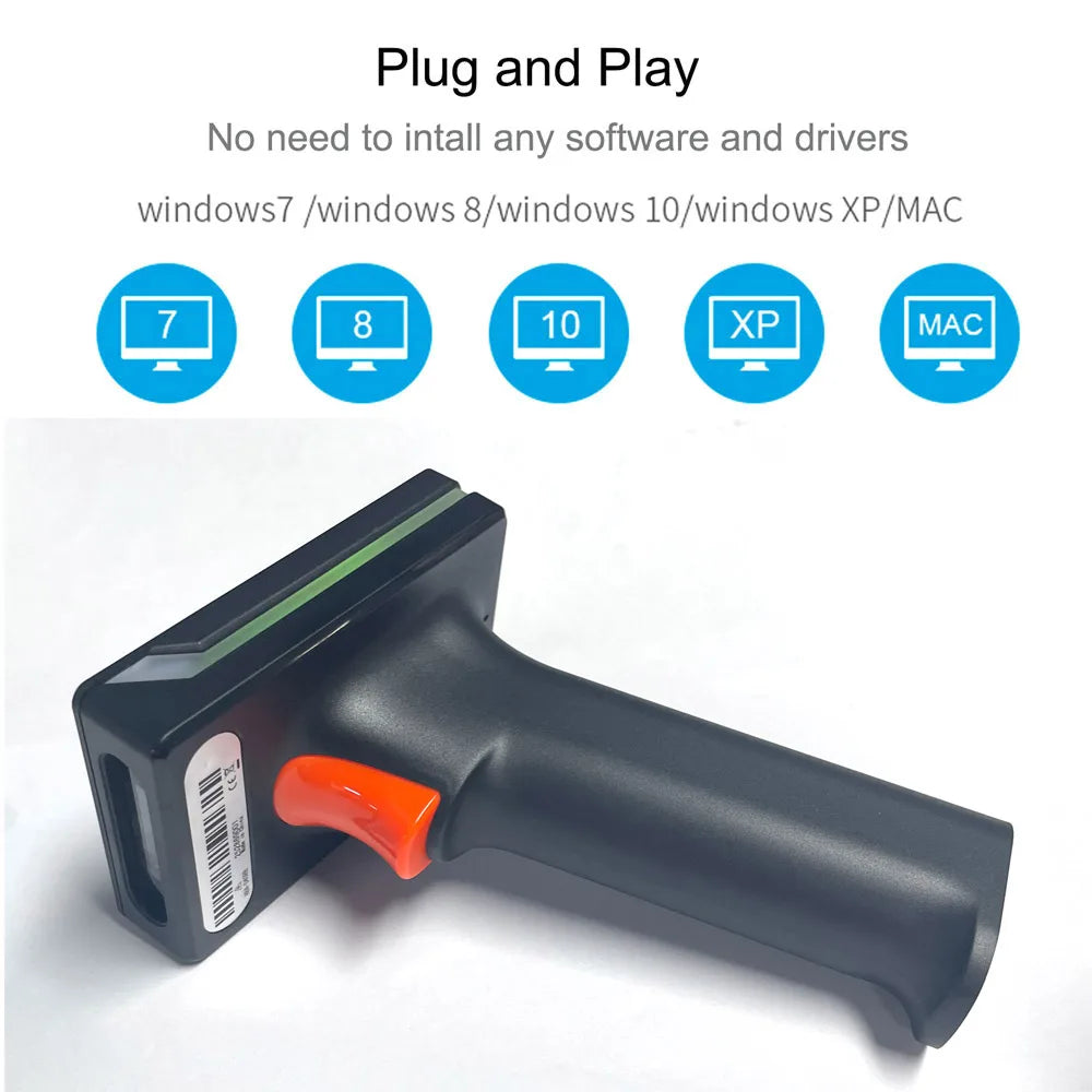 Handheld 1D and 2D Barcode Scanner with Display