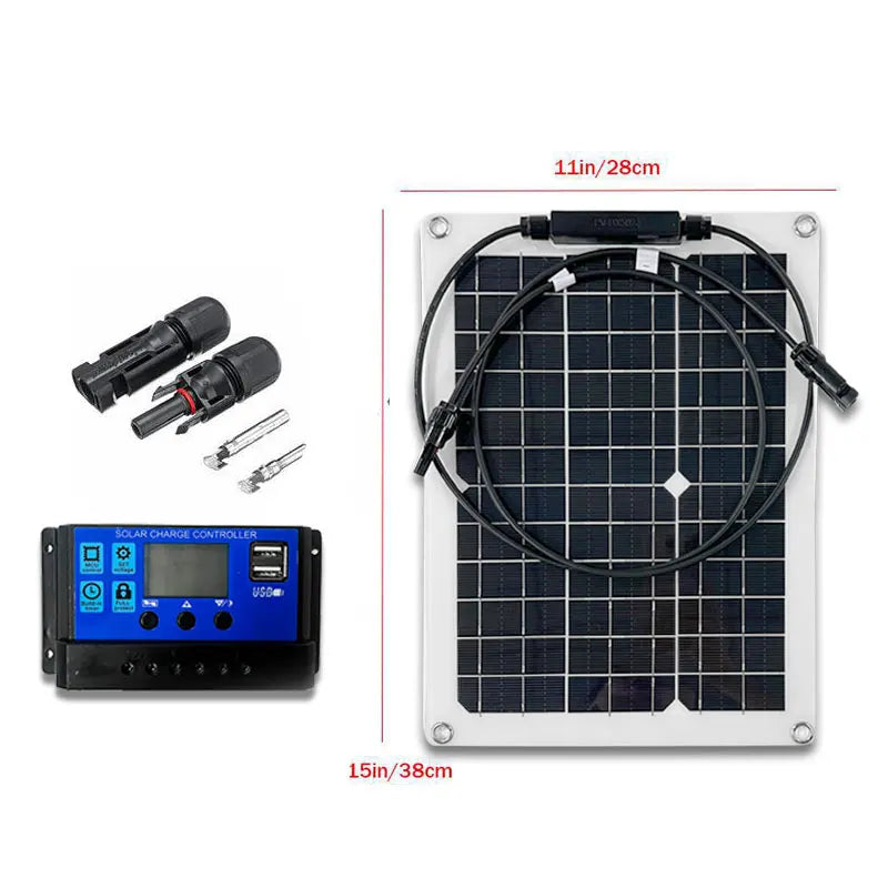 500W/1000W Flexible Solar Panel 12V Battery Charger with Controller – Solar Power Bank for Phone, Car, Yacht, RV