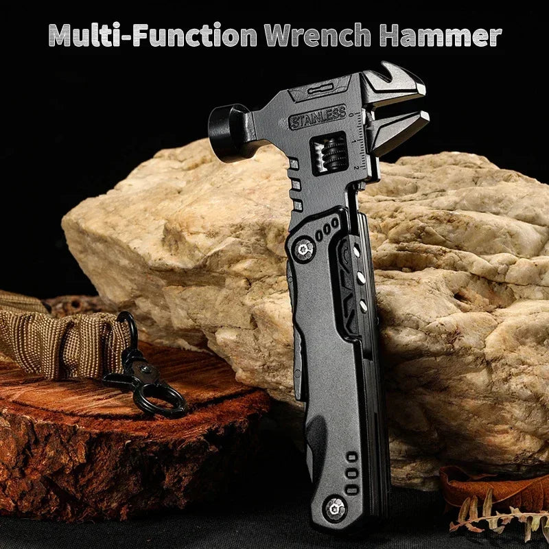 Hammer, Wrench and Pliers Multitool with Sheath