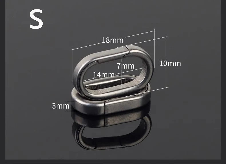 3 Size Titanium Alloy Quickdraw Keychain Men Women Titanium for Car Key Rings Holder Lightweight EDC Carabiner Accessories