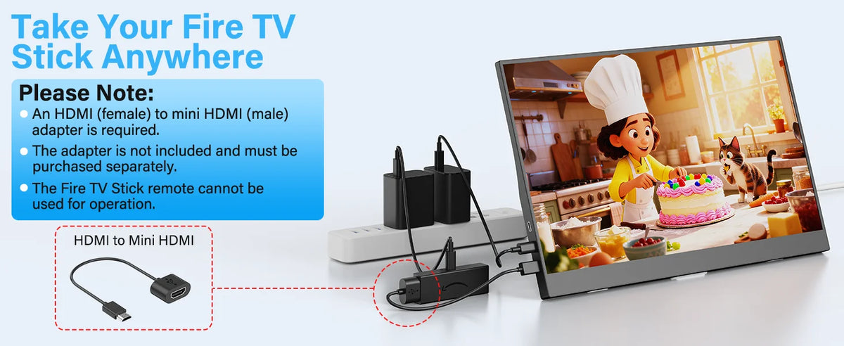 15.6 Inch Portable Monitor 1080P IPS with Speakers