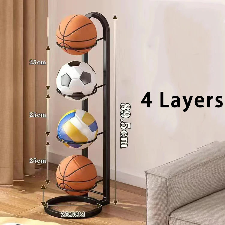 Suporte metálico para bolas desportivas, 1–5 níveis