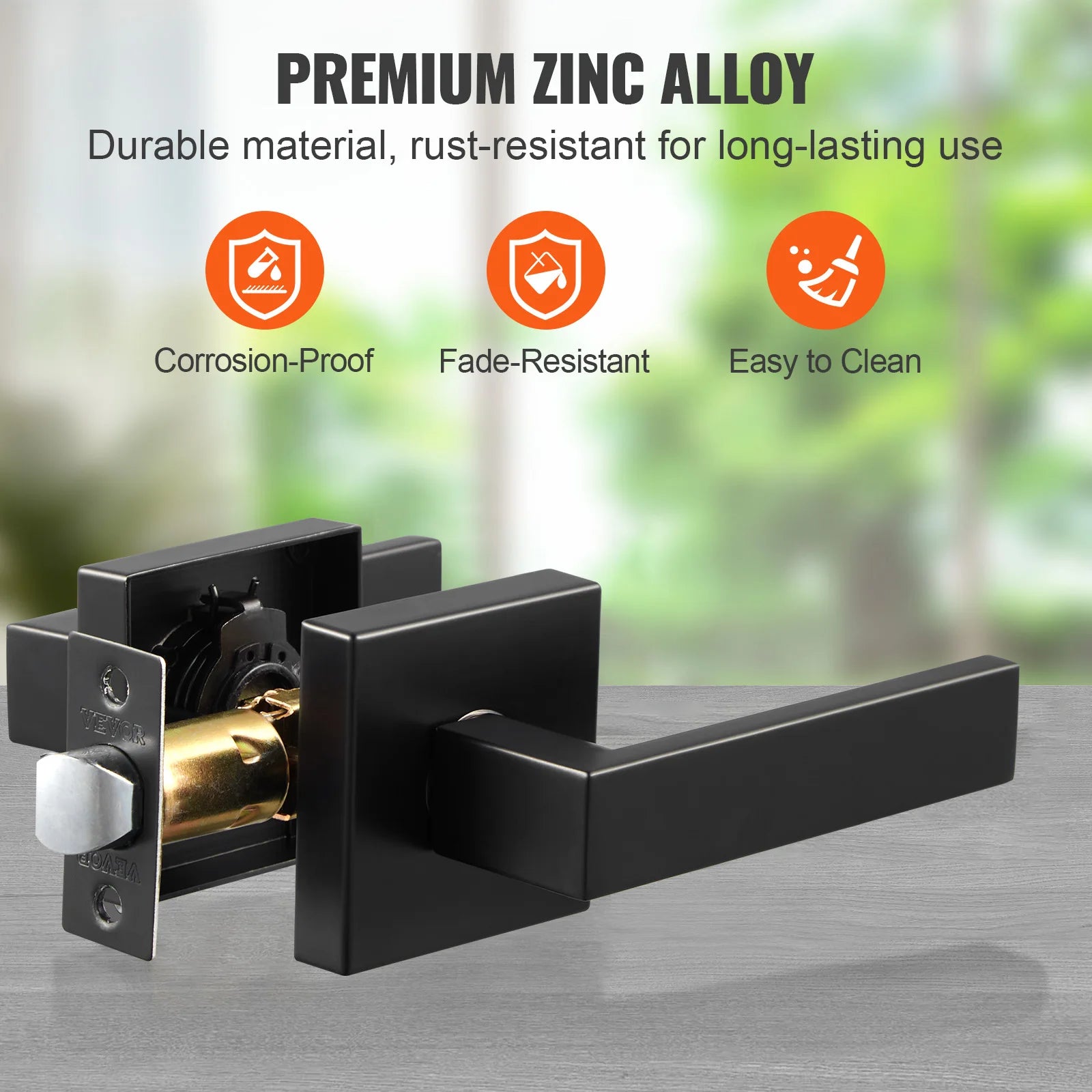 Universal Passage Door Handle – Reversible Matte Black Lever