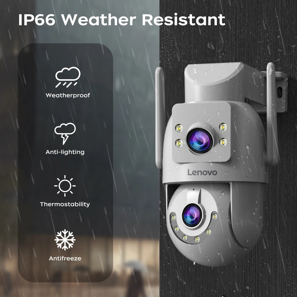 4MP WiFi PTZ Outdoor Security Camera Dual Lens Dual Screen Auto Tracking