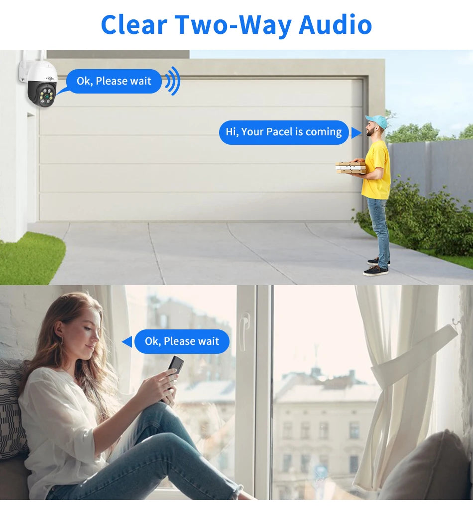 2MP PTZ WiFi Smart Security Camera with Human Detection