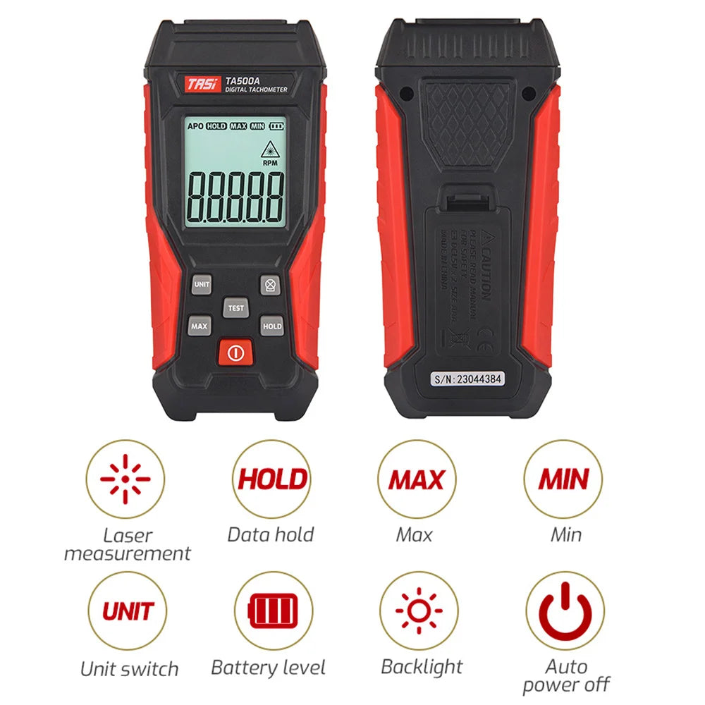 TA500A/B/C Digital Tachometer, Contact & Optical Options