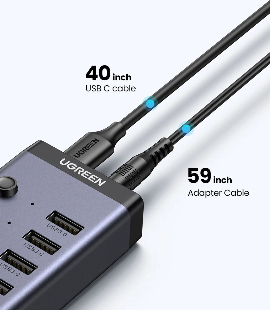 Seven-Port USB 3.0 Hub with Individual Switches