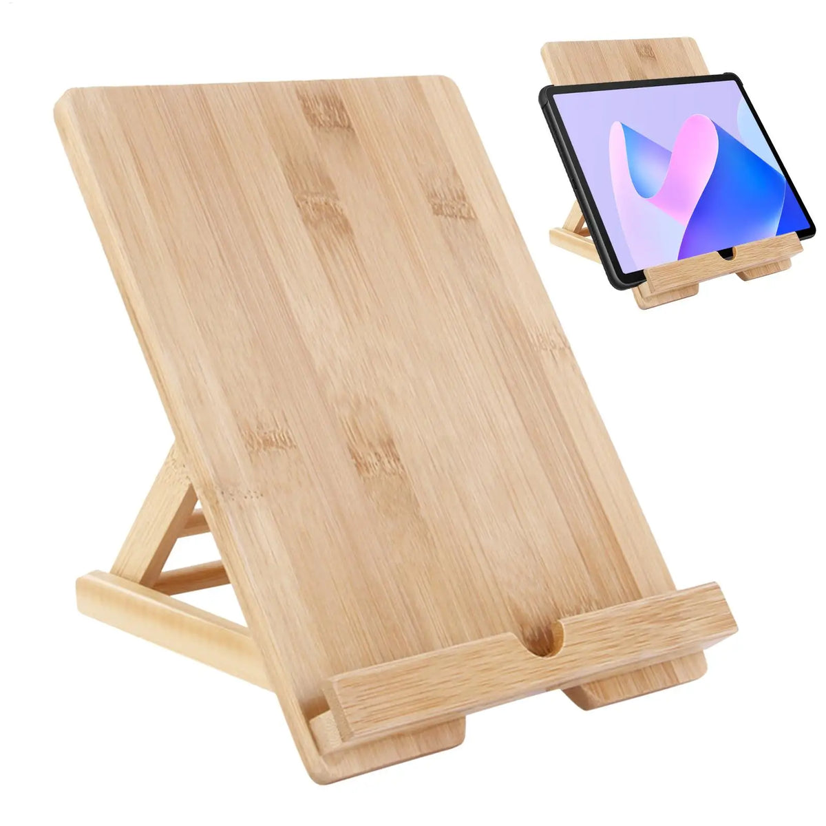 Adjustable Wooden Book and Tablet Stand