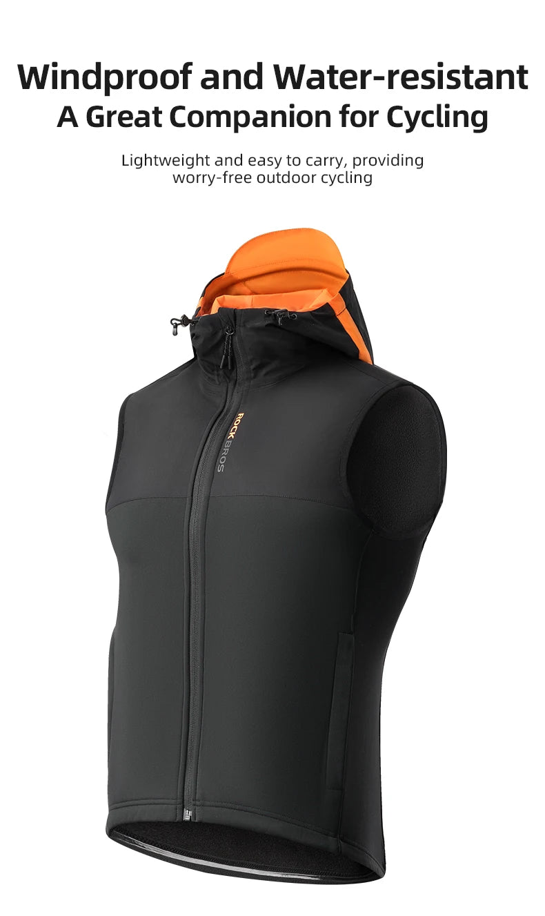 Winter Thermal Cycling Vest Windproof Fleece Sleeveless Jacket