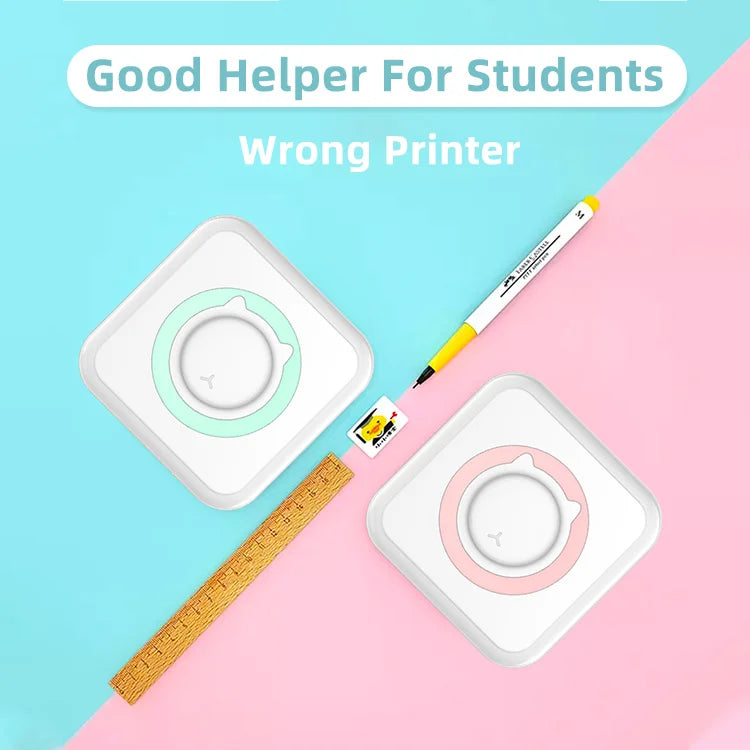 Portable Mini Thermal Printer Wirelessly BT 203dpi Photo Label Memo Wrong Question Printing With USB Cable Imprimante Portable 