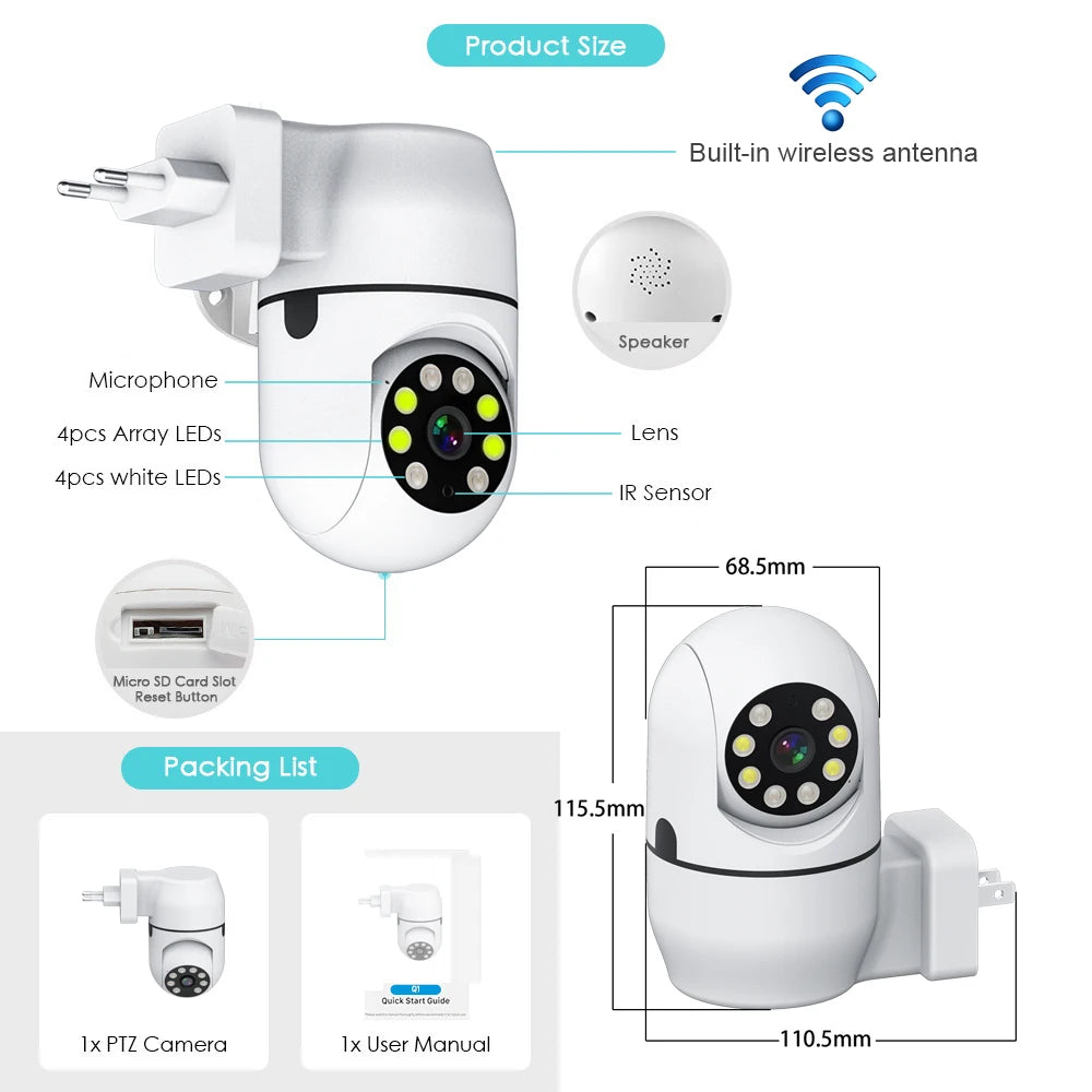 PTZ IP Security Camera for Full 360° Home Surveillance