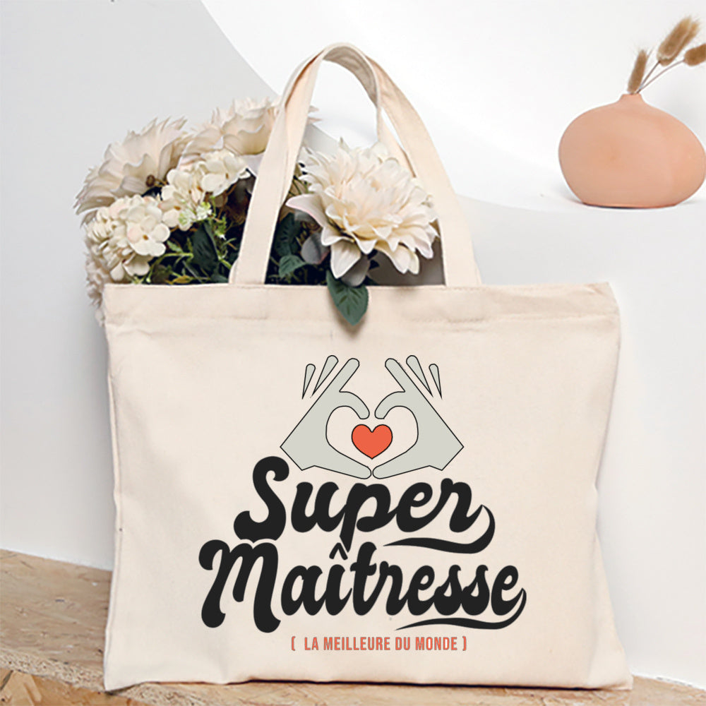 Thank You Teacher Stampa Francese Borsa a Spalla Donna Borsa in Tela Borse da Shopping Borse Femminili Borsa Riutilizzabile Migliori Regali per Maitresse