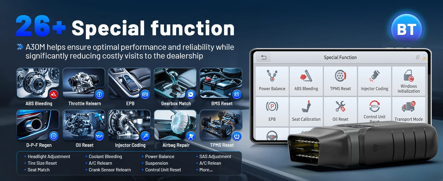 XTOOL A30M OBD2 Scanner Bluetooth Diagnostic Tool