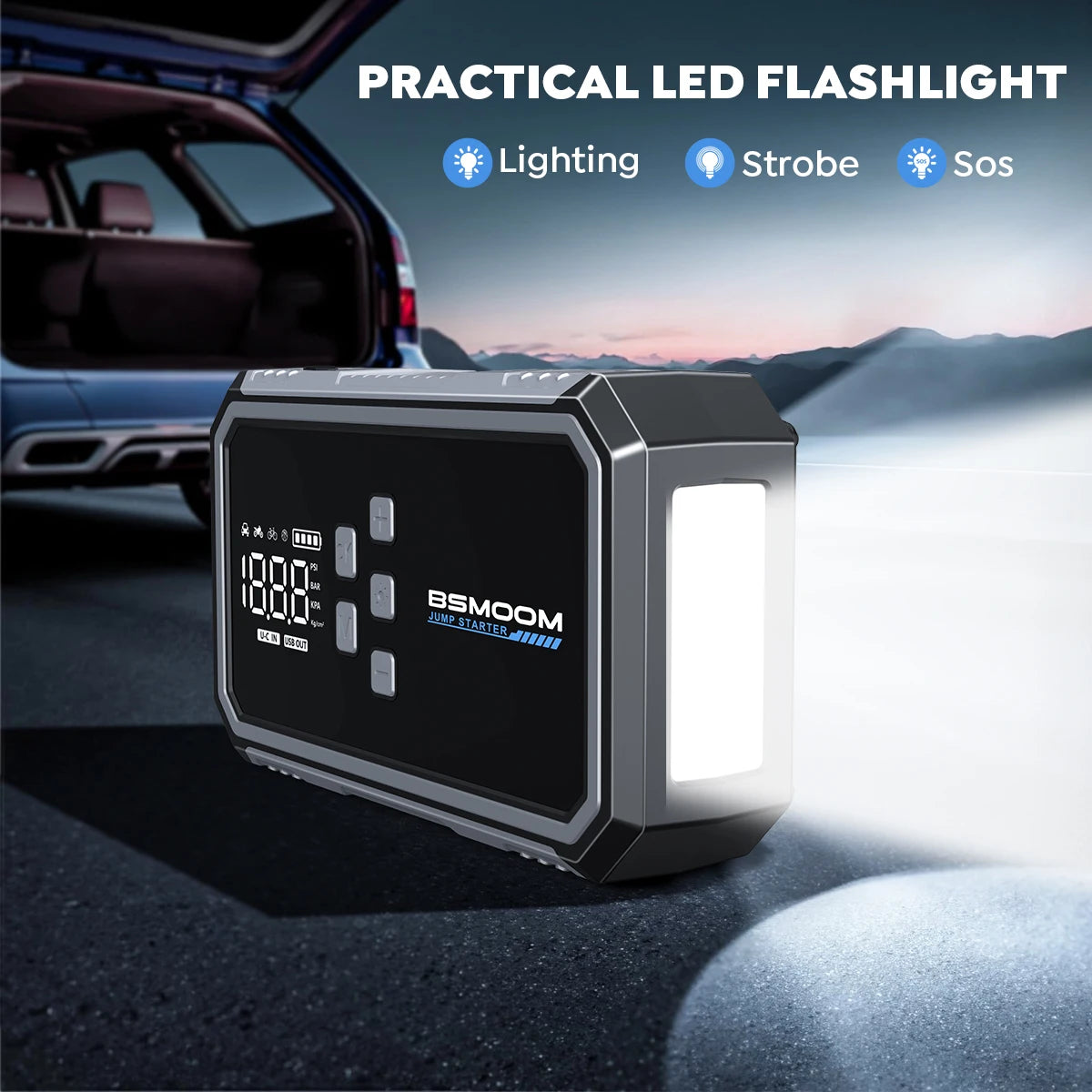 Autóindító, légkompresszor, power bank 12V