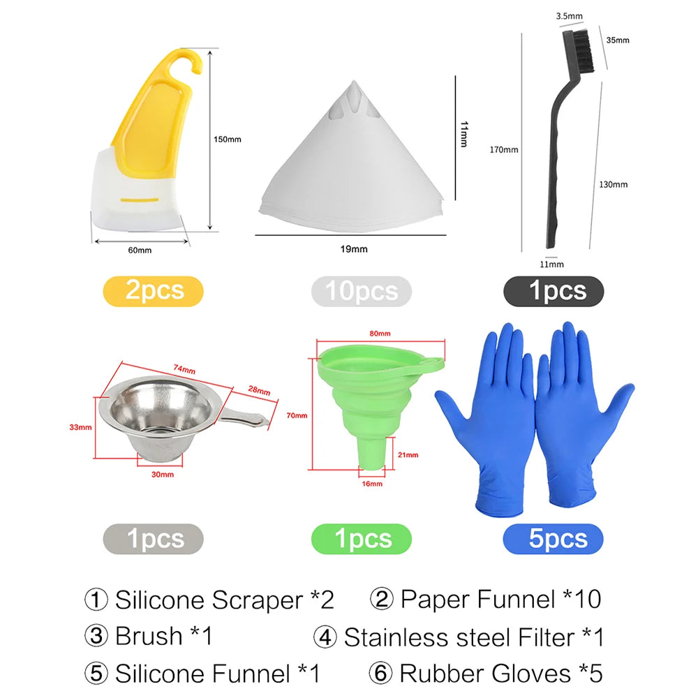 Kit d'outils de filtration et de nettoyage pour imprimante 3D en résine