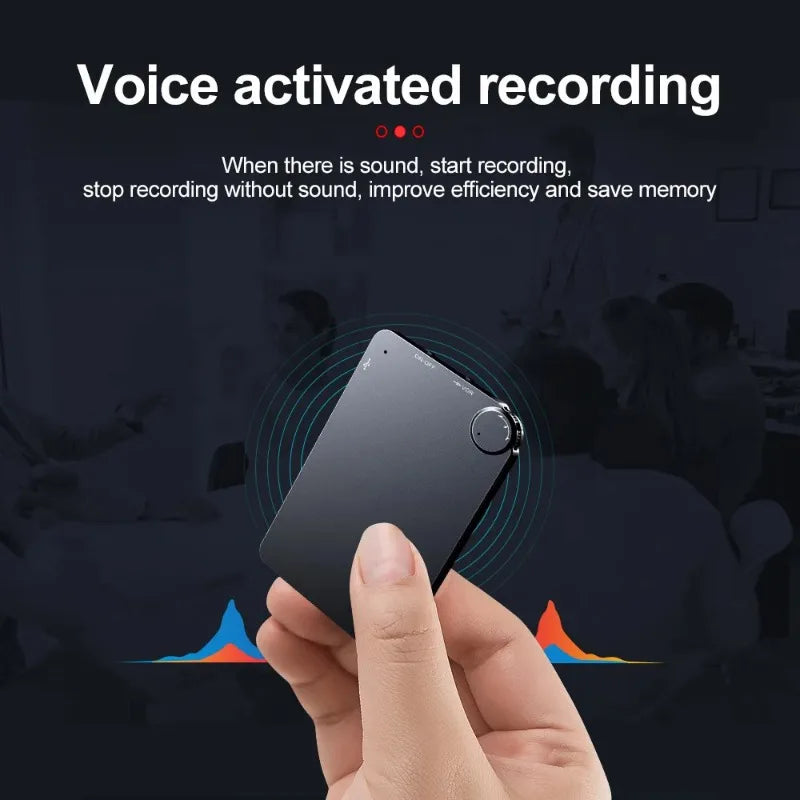 150 Hour Ultra-thin Card Digtal Voice Recorder Oculta 4-64GB Mini Activated Professional Sound Record Flash Drive Dictaphone MP3 