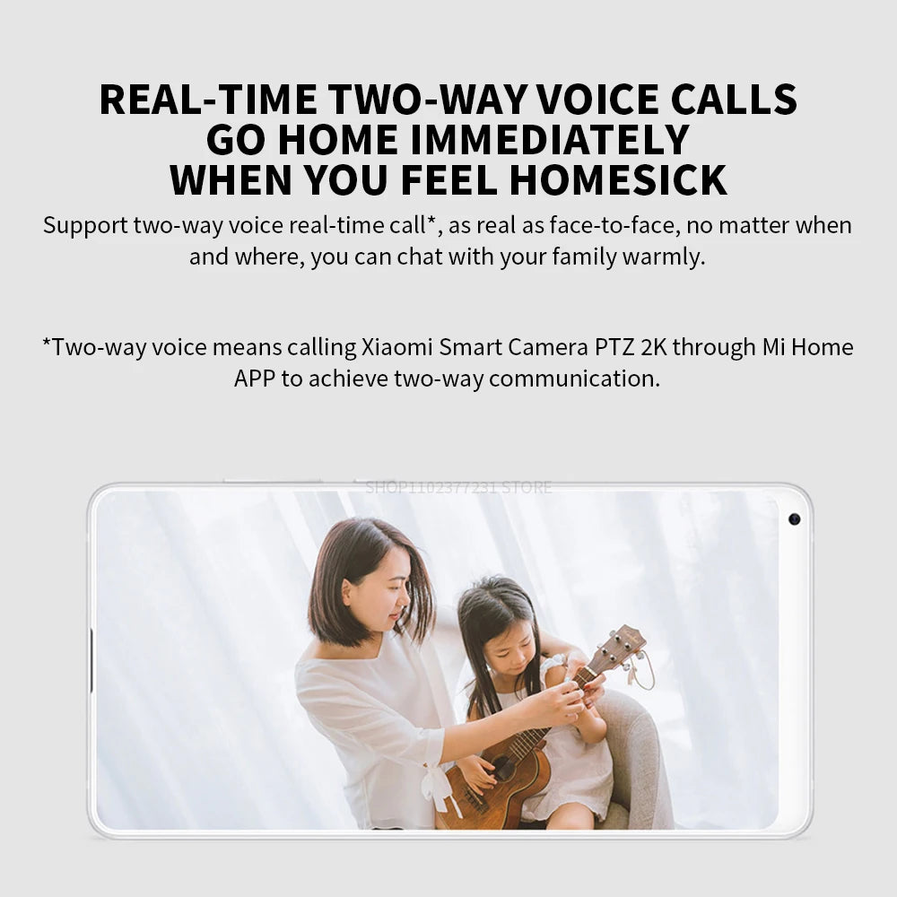 360° Smart Home Security Camera 2K PTZ 3MP Night Vision
