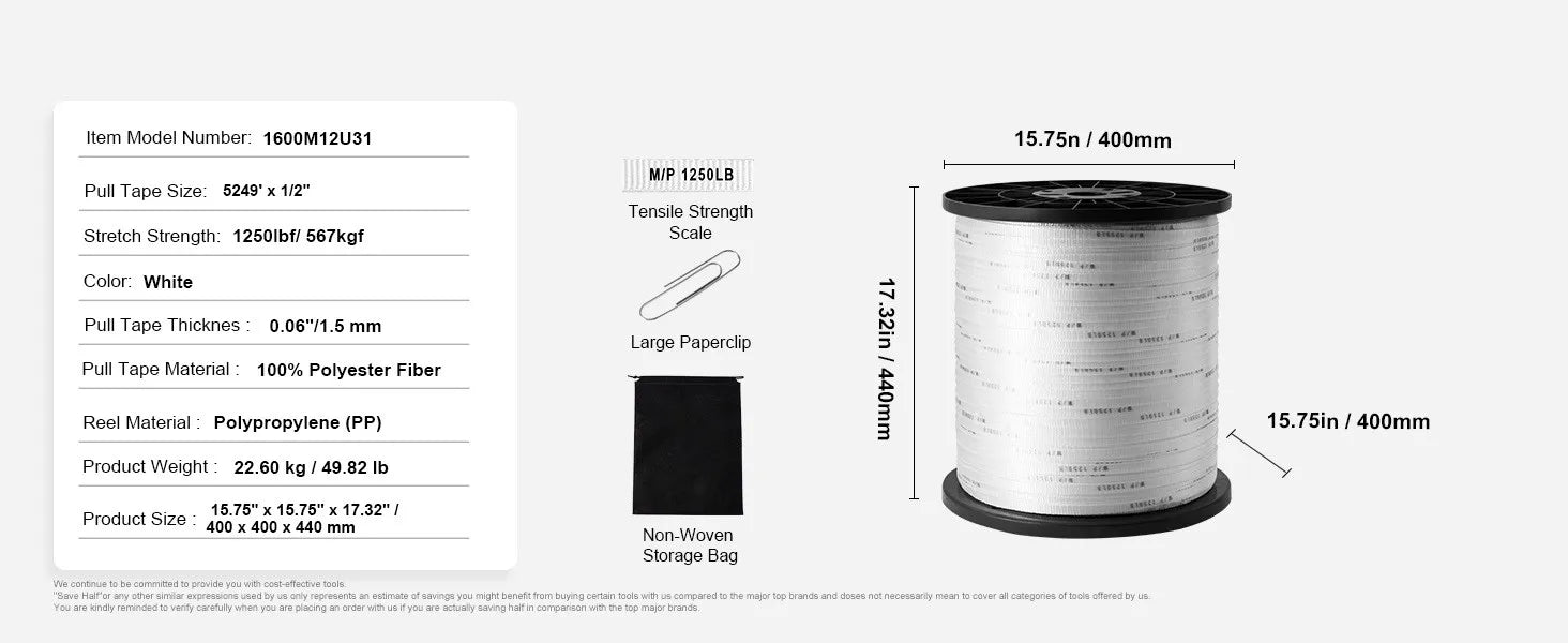 Polyester Pull Tape Flat Rope for Cable Pulling and Conduit Work