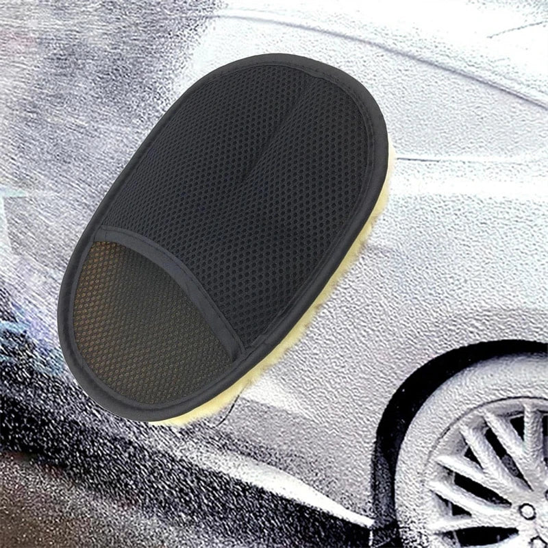 ISGTDRM Car Cleaning Sponge Glove Car Polishing Washing Mitt Gloves Microfibre Wash For Automotive Kitchen Homes Cleaner Wool 