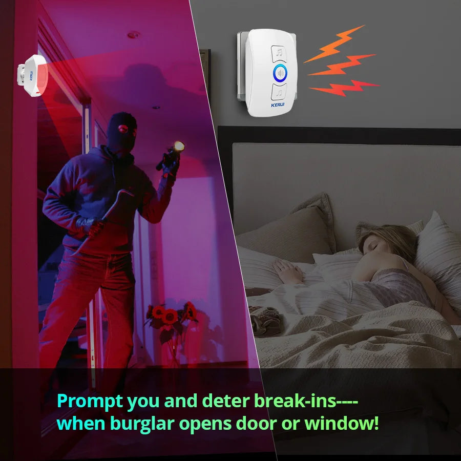 KERUI Wireless Door Sensor Doorbell with 60 Chimes, 500ft Range