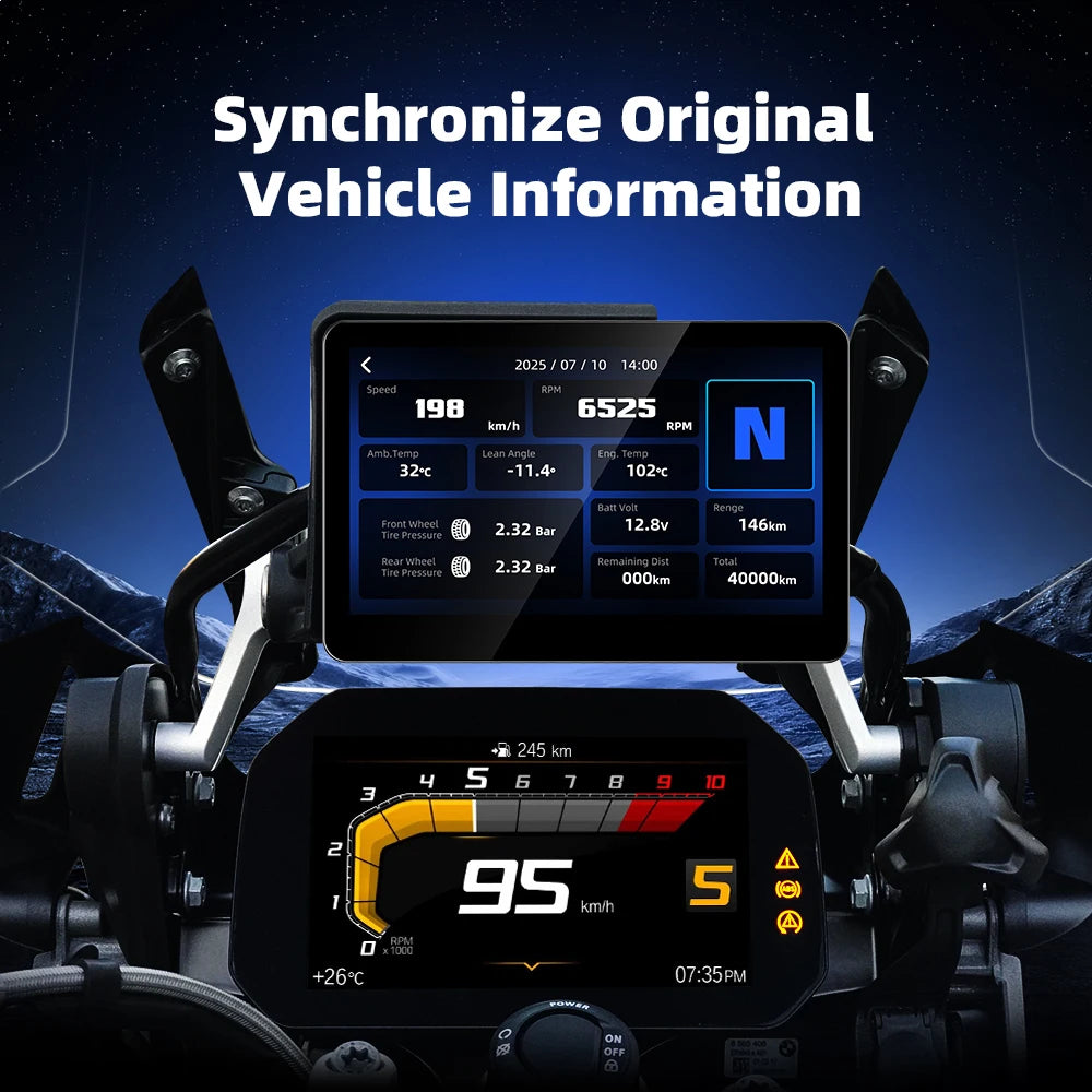 EKIY 6,2" GPS navigace pro motorku s bezdrátovým CarPlay Moto Android Auto pro BMW R1200GS R1250GS F800 F900 S1000XR pro WonderWheel