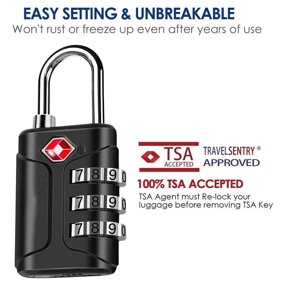 Three-Digit Travel Combination Lock