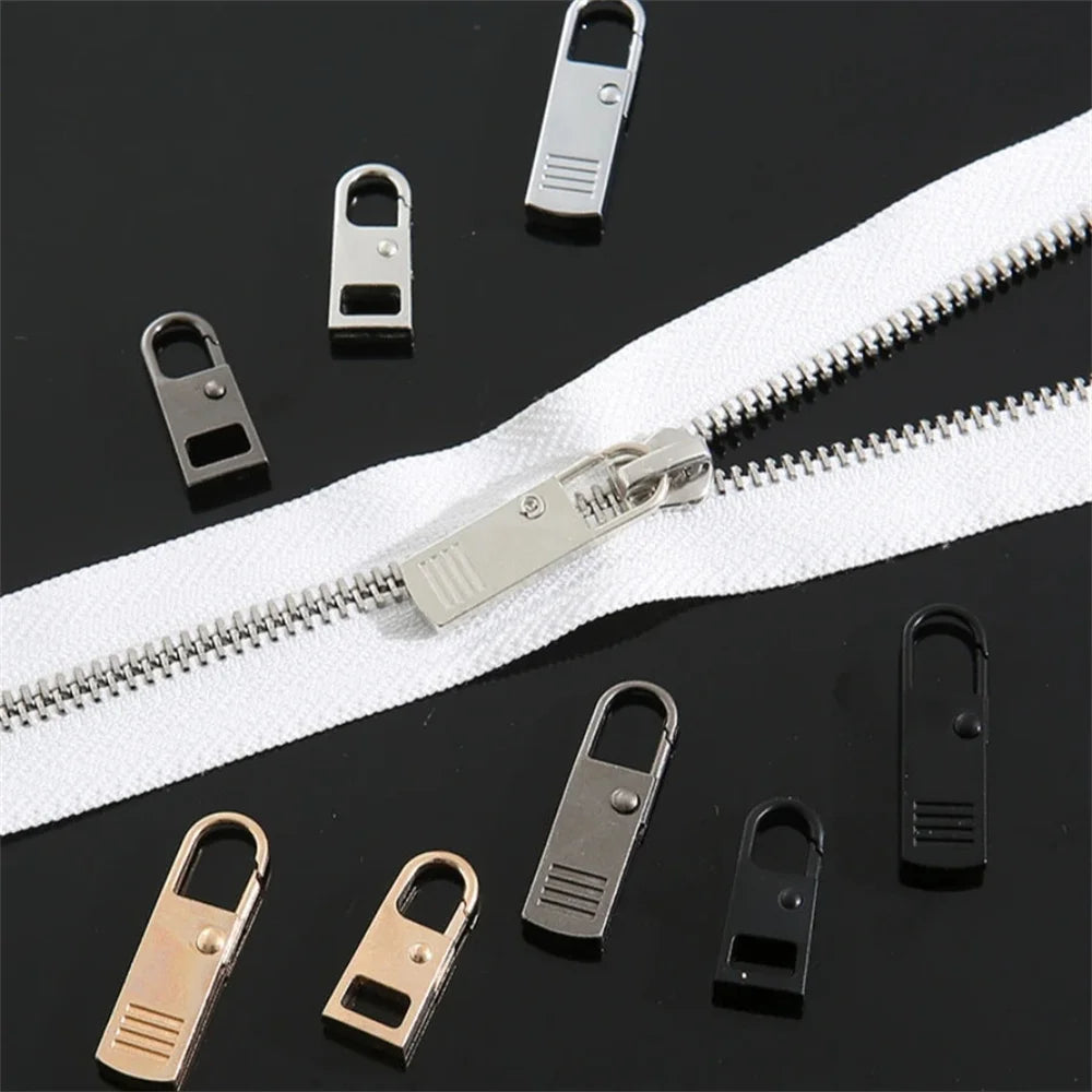 5-Piece Detachable Black Zipper Pull Set