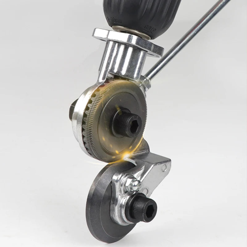 Drill-Powered Sheet Metal Cutter Attachment
