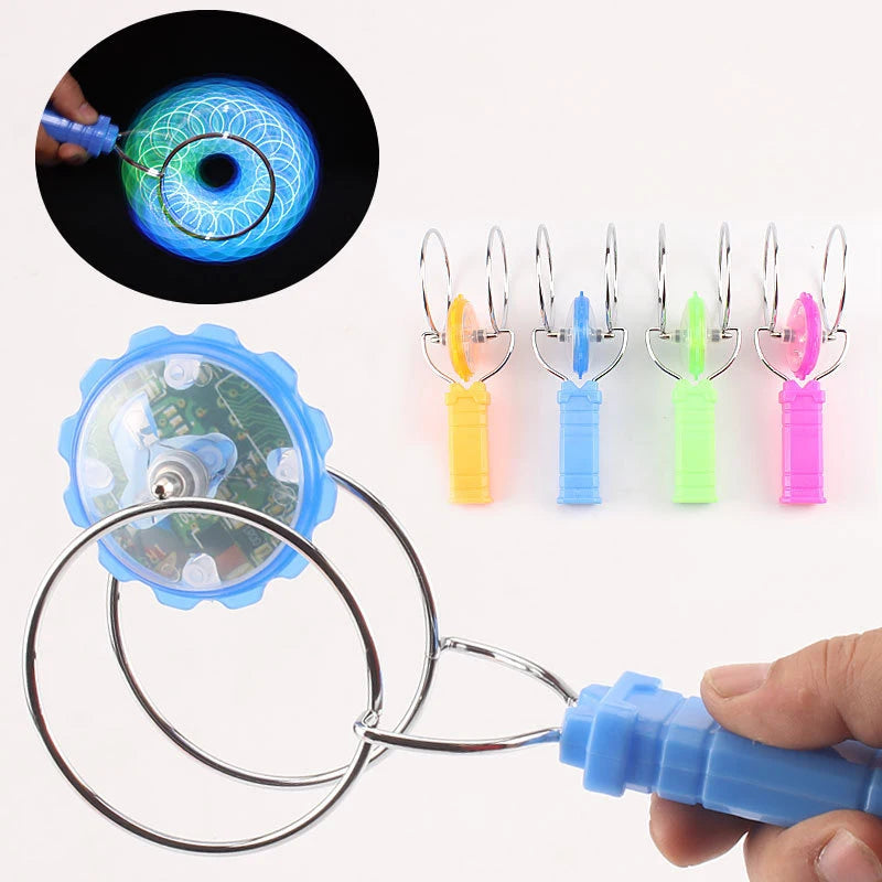 Led Magic Magnetic Orbit Spinning Top Toy Creative Hand Cranked Color Luminous Spinning Toys For Children Gifts 