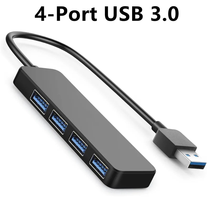 4-Port USB 3.0 Hub for Laptop, PC and Console