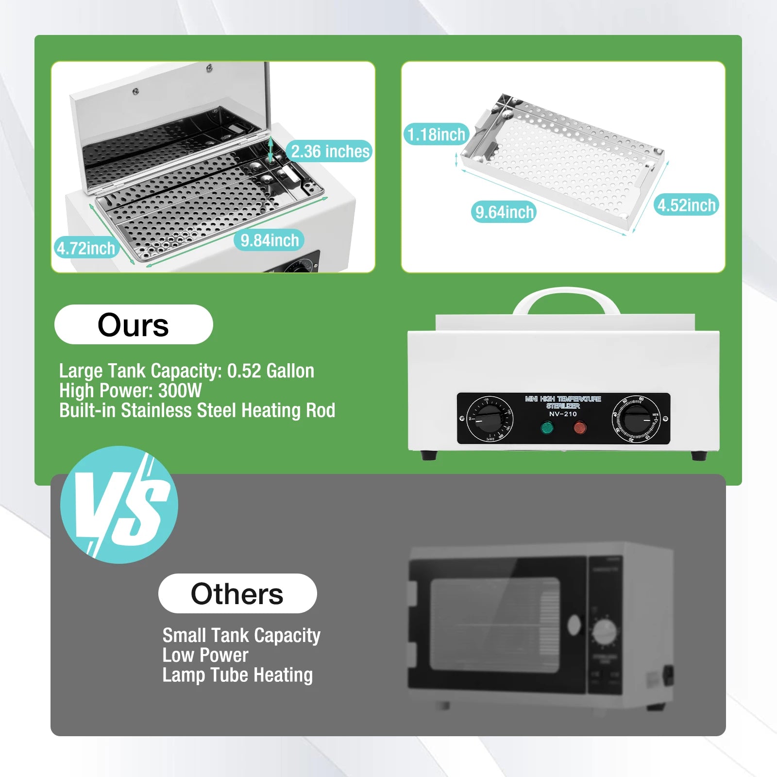 Tırnak ve Metal Aletler için Kuru Isı Sterilizatörü