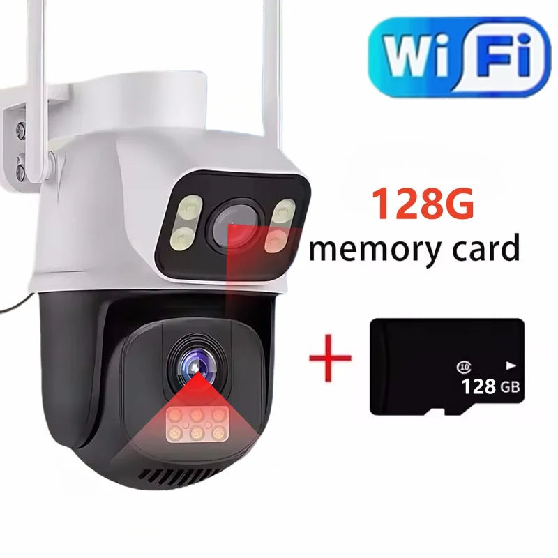 8MP 4G or WiFi Dual Lens Outdoor PTZ Security Camera