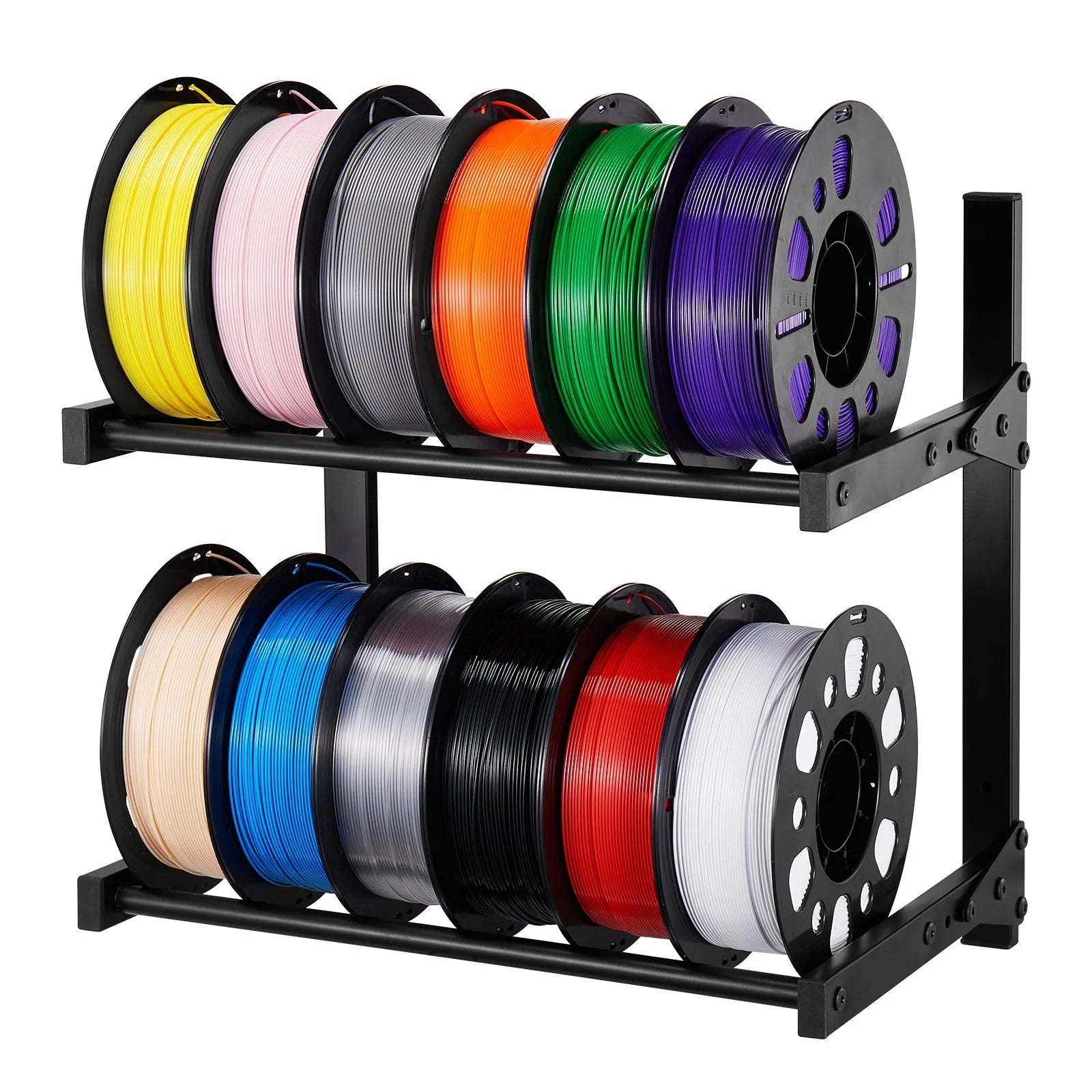 2-Tier Wall Mounted Filament Storage Rack for 3D Printer Spools