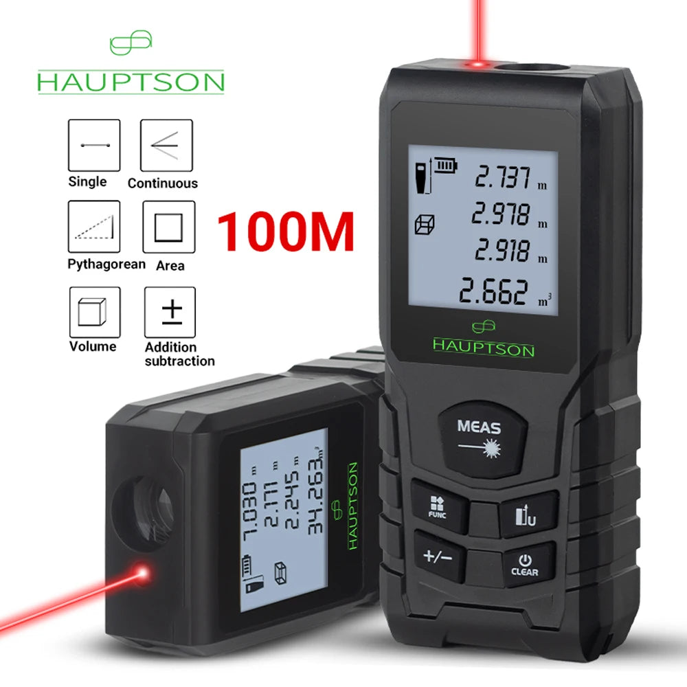 HAUPTSON 70/100M Laser Rangefinder Distance Meter Rangefinder Laser Tape Range Finder Building 