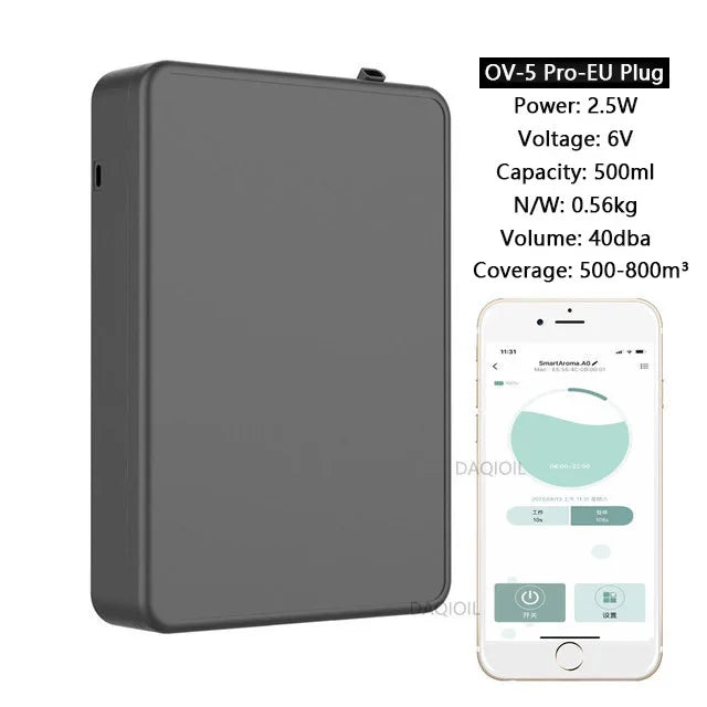500ML Smart Waterless Essential Oil Diffuser with Bluetooth Control
