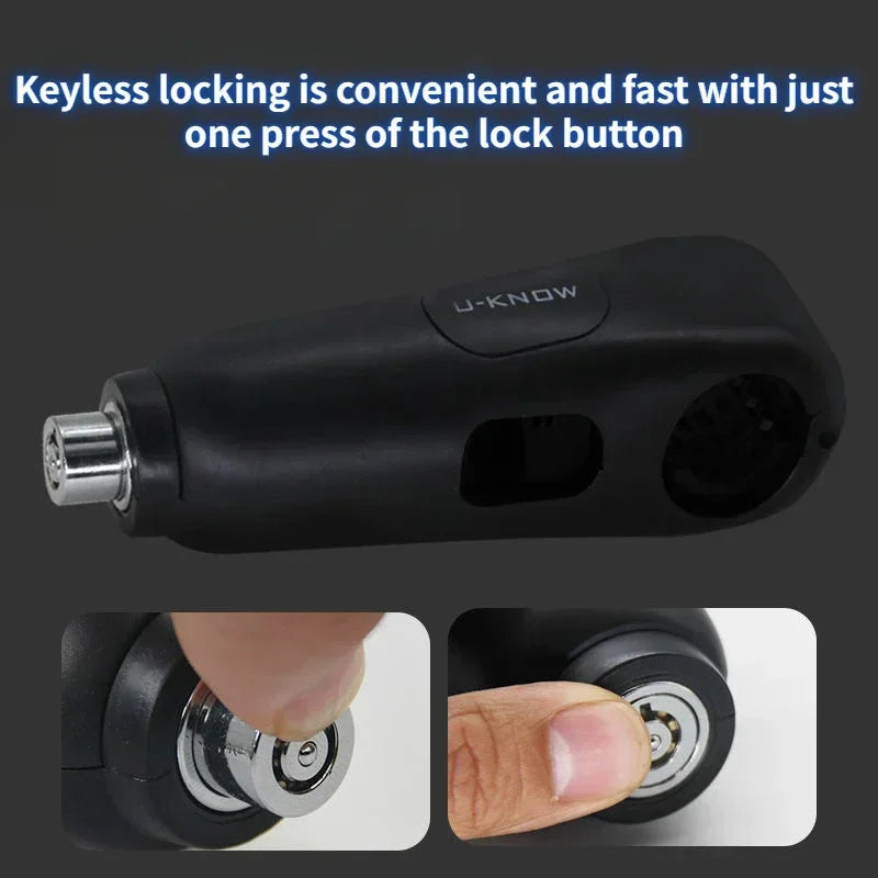 Handlebar Lock with 100 dB Alarm for Motorcycle and Scooter