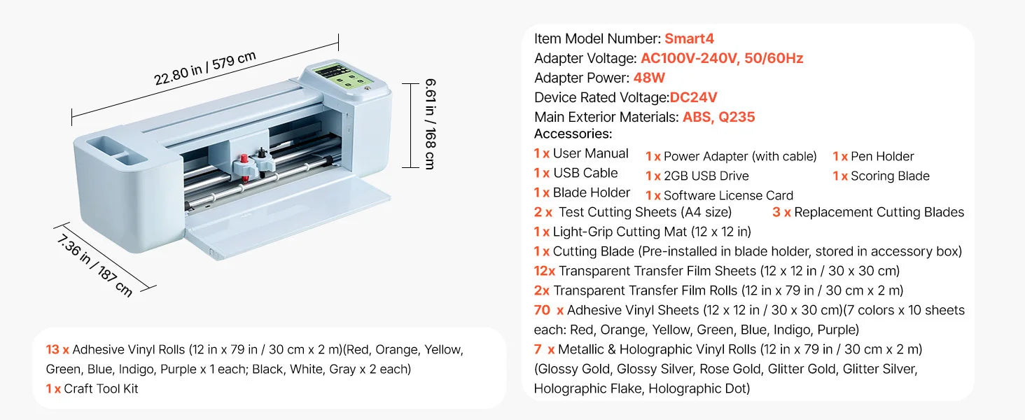 SucceBuy Vinyl Cutting Machine 12 in Button Screen Controlled Vinyl Cutter 5000+ Built-in Design Resources Creating Crafts Cards