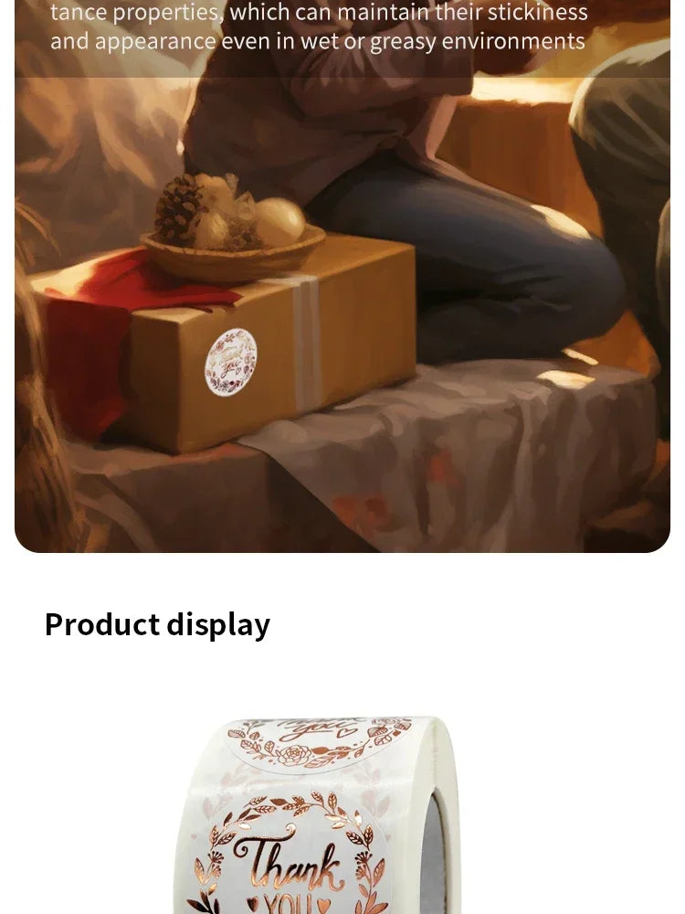 500pcs Monogrammed Floral Thank You Stickers