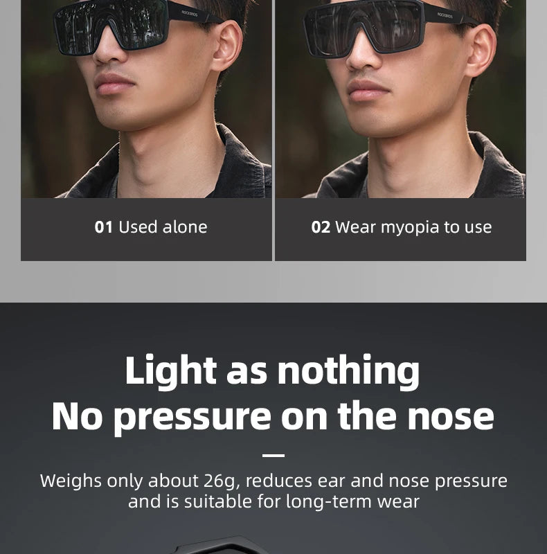 Polarized Cycling Sunglasses with Myopia Frame TR90 Sport Goggles