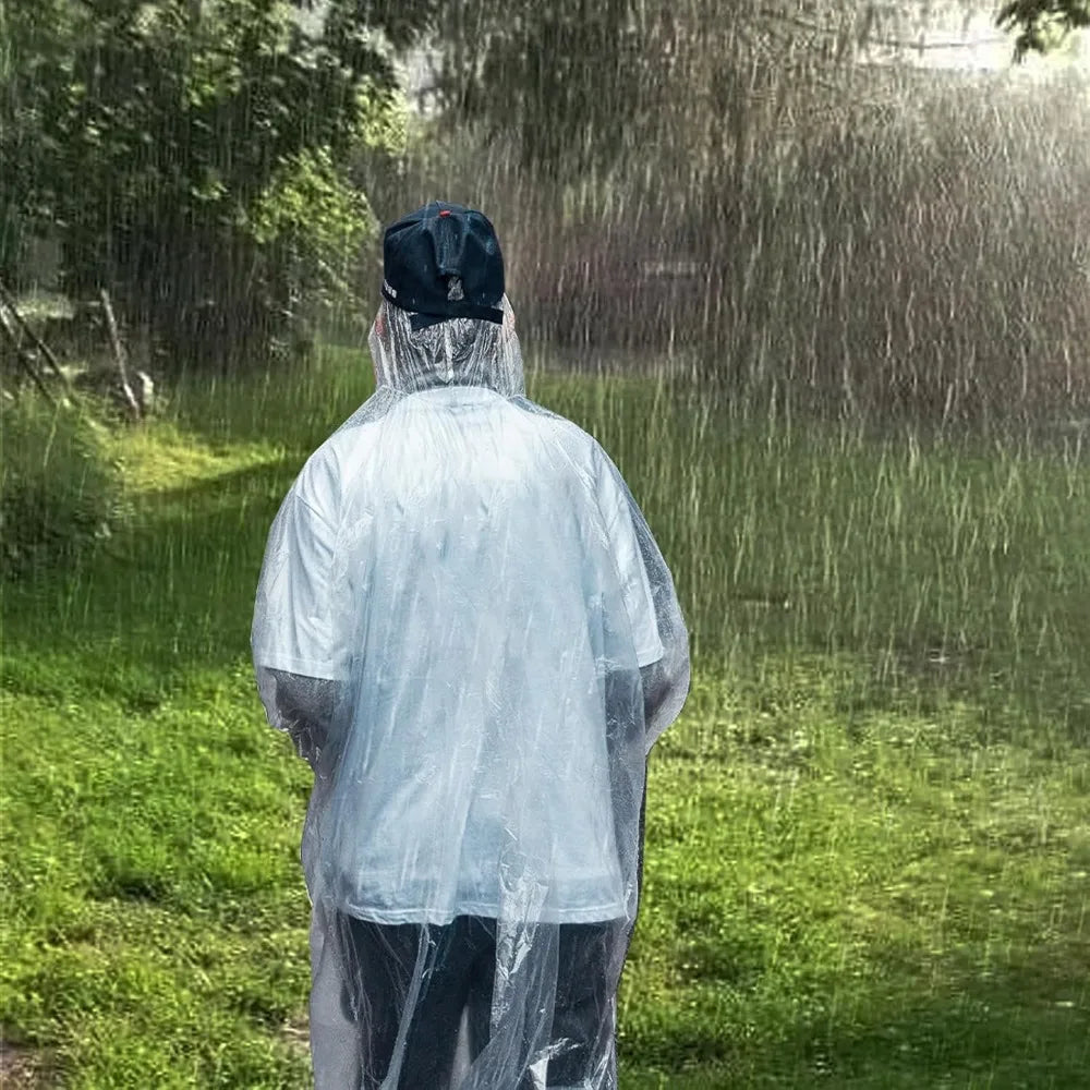 Rain Ponchos Family Pack - Disposable Emergency Ponchos for Adults & Kids, 8 Pack