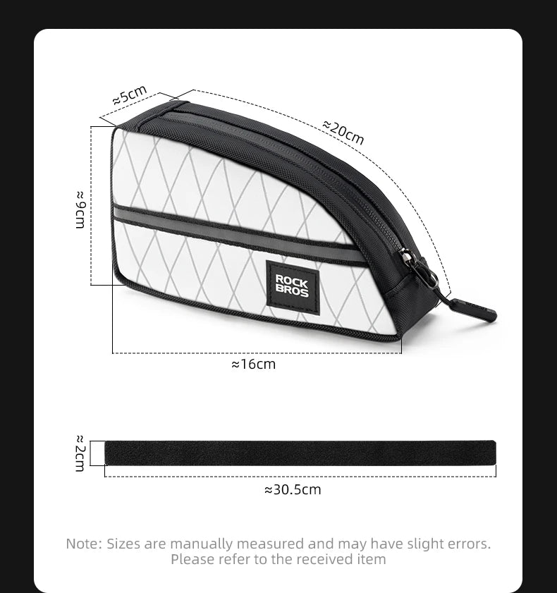Bolsas para bicicleta ROCKBROS para bicicleta plegable Brompton, diseño alargado de 0.8L, bolsa triangular para bicicleta, bolsa para herramientas al aire libre