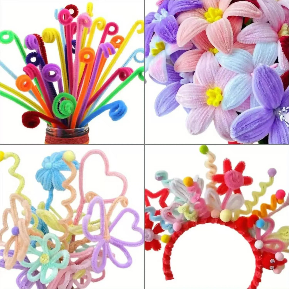 30 cm Chenille-Putzstäbchen, gemischte Bastelpackungen
