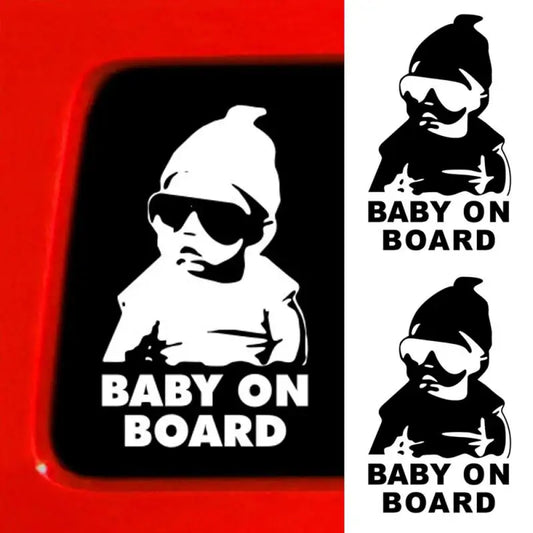 BABY ON BOARD Creative Fashion Car Sticker Tail Warning Sign Decal Car Creative Windshield Stickers