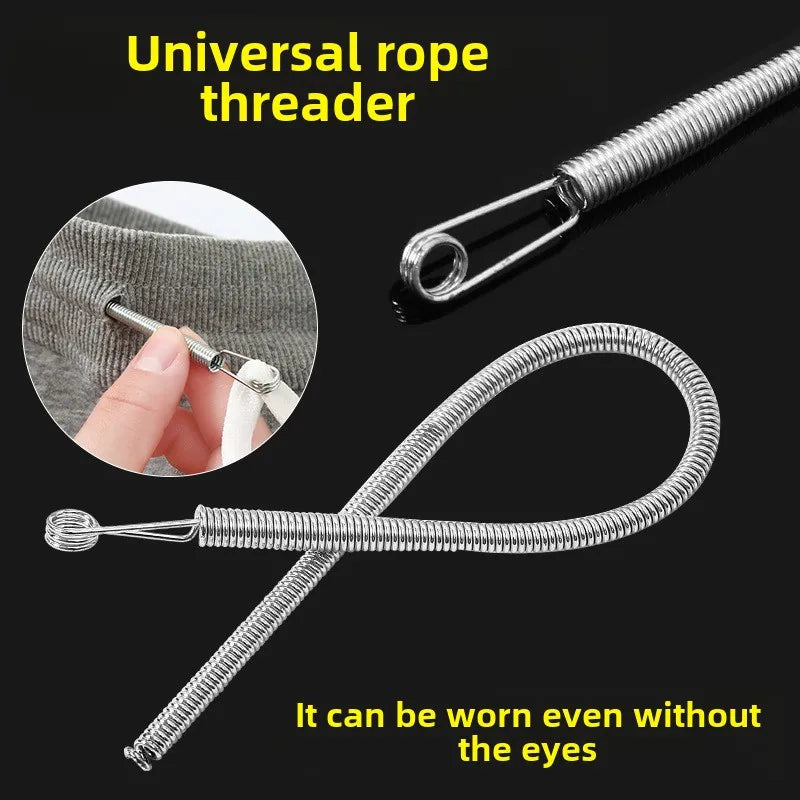 Bendable Spring Drawstring Threader Clip Pants Hoodies Elastic Band Lace Cord Flexible Drawstring Thread DIY Sewing Accessories 