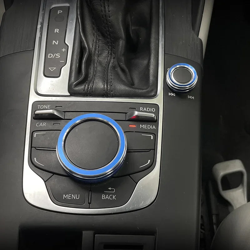 Metal Center Console Volume Knob Trim Ring for Audi A3 S3